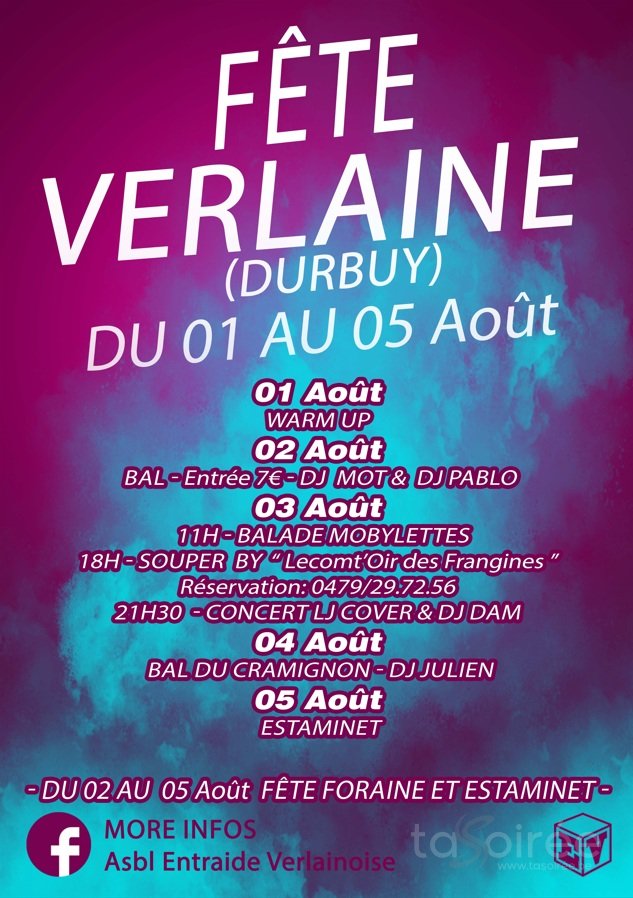Affiche de l'événement Fête à Verlaine