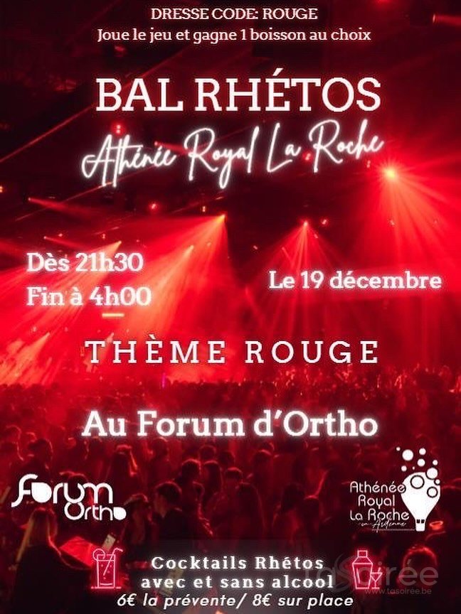 Affiche de l'événement Bal Rhétos de l’Athénée Royal La Roche