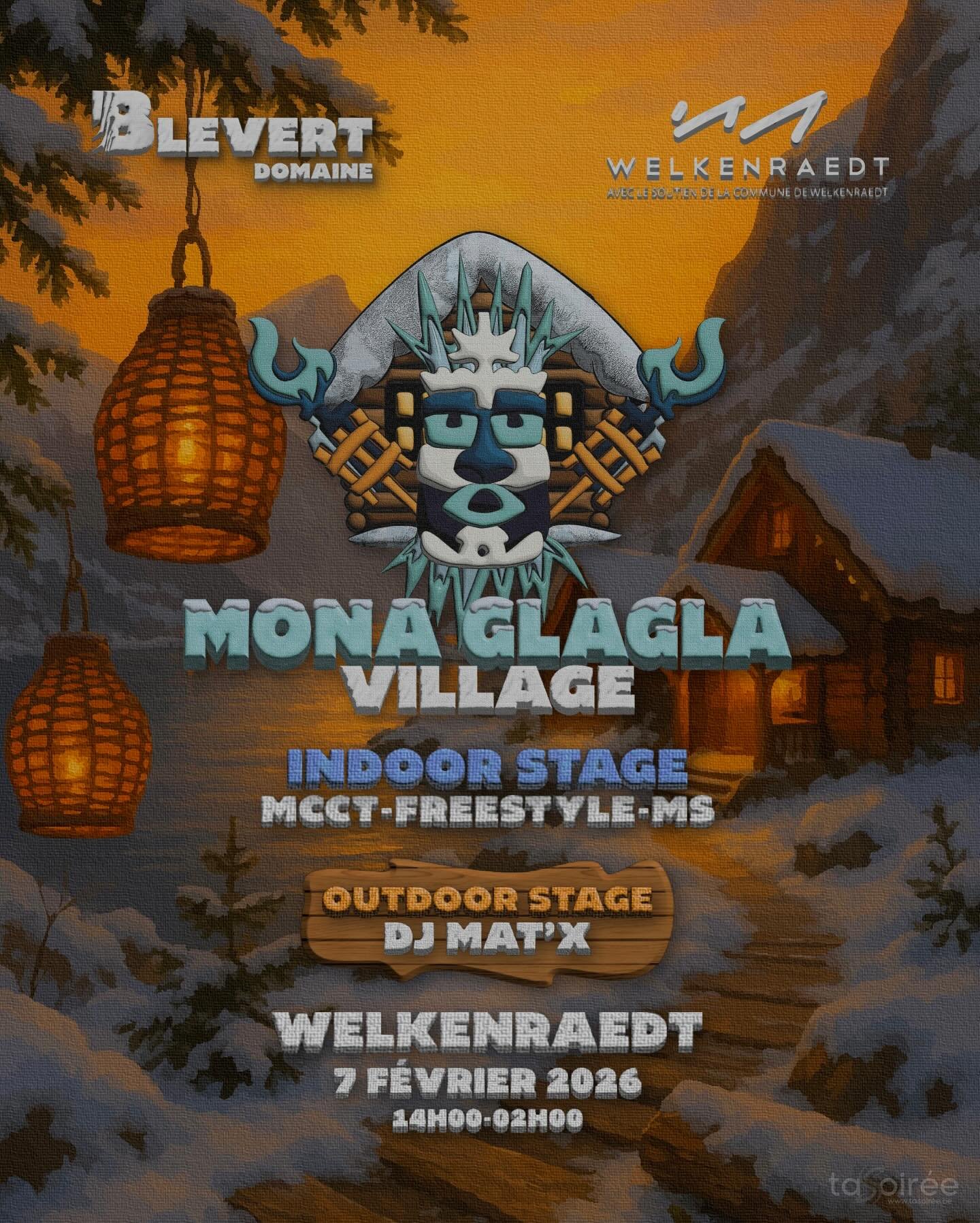 Affiche de la soirée Mona Glagla Village à Welkenraedt