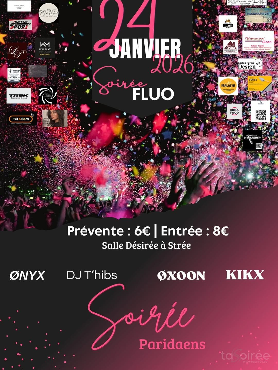 Affiche de la soirée Soirée Fluo à Strée