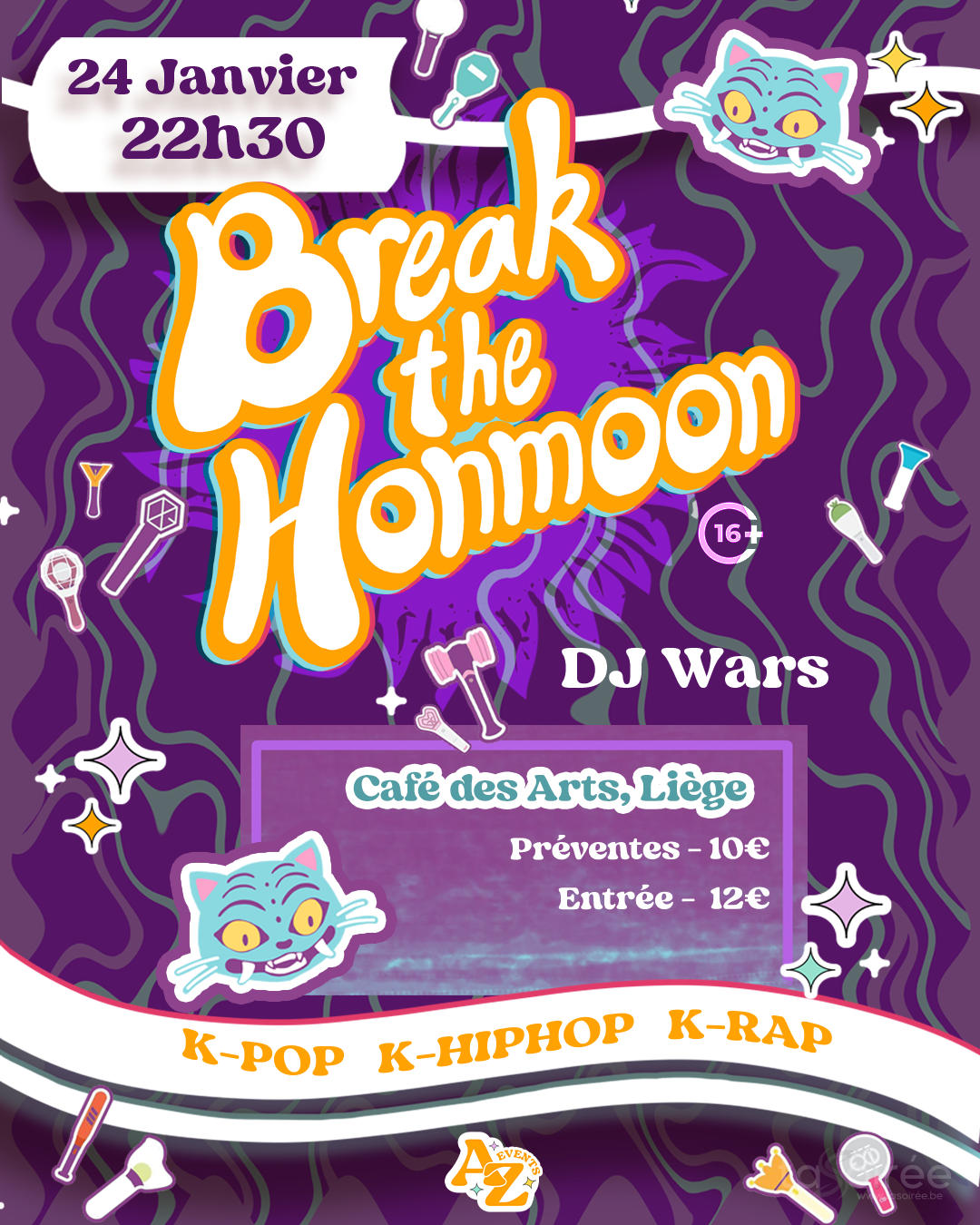 Affiche de la soirée Break The Honmoon - K-Pop, K-Rap, K-HipHop à Liège