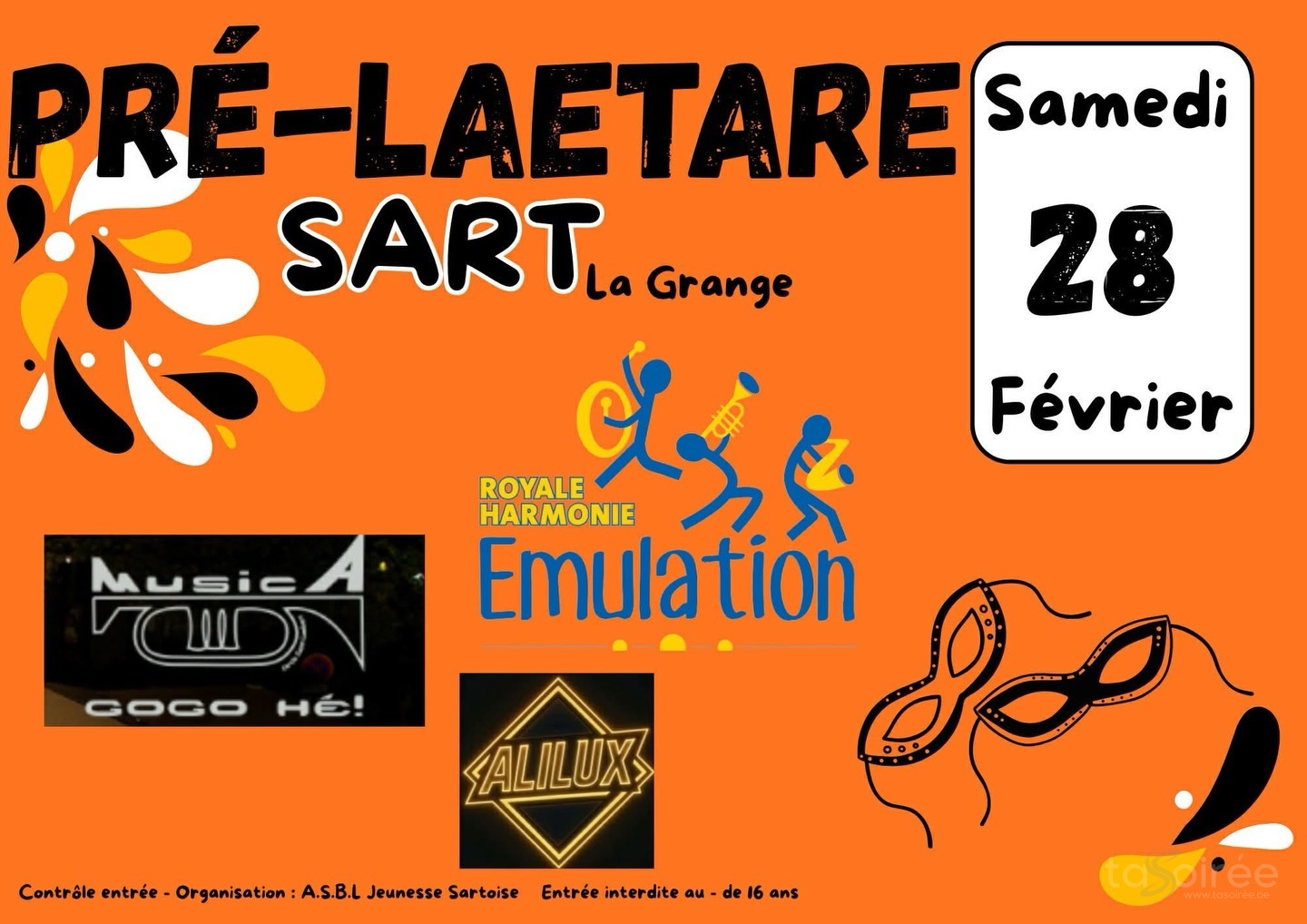 Affiche de la soirée Soirée Pré-Laetare à Sart