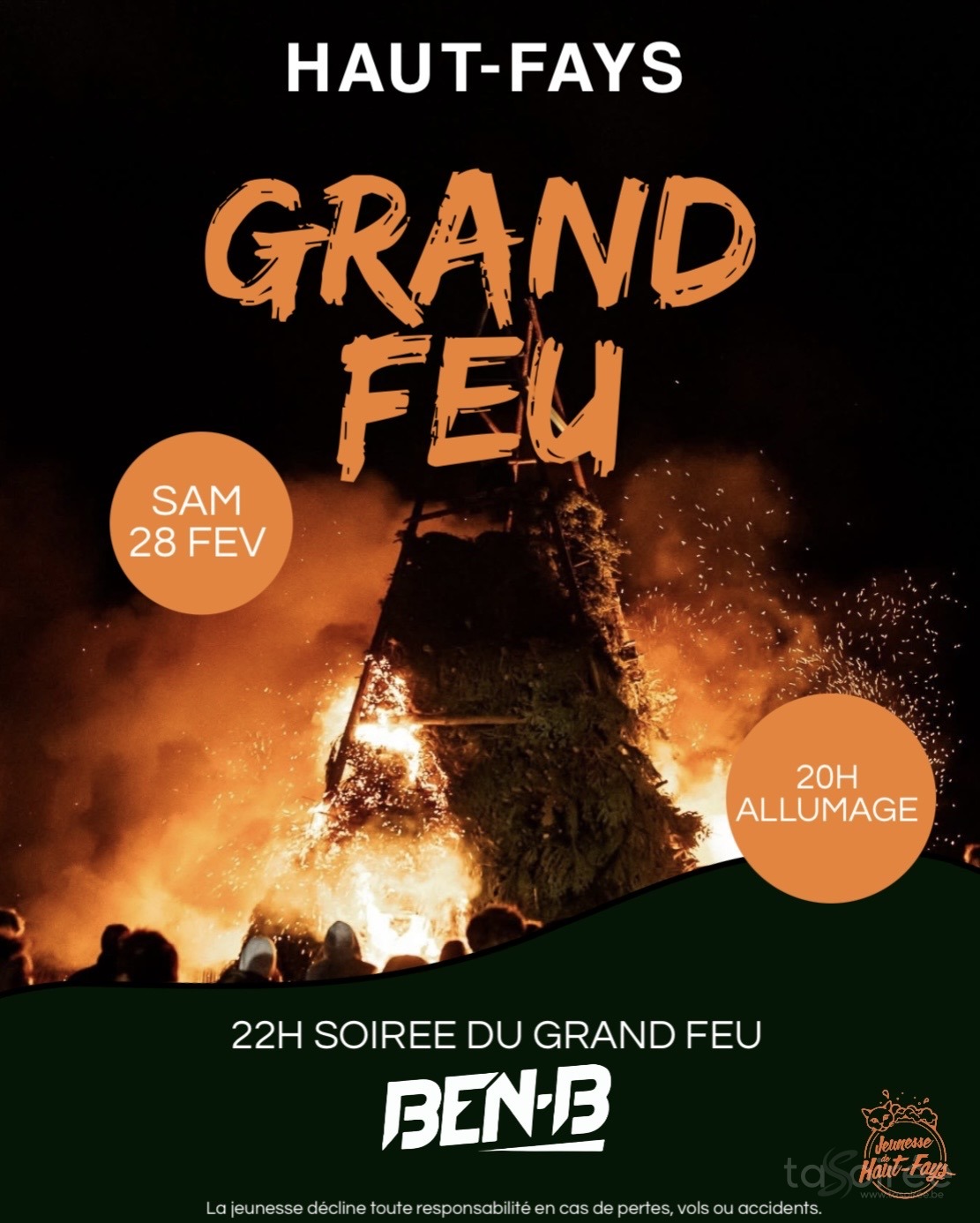 Affiche de la soirée Grand feu de Haut-Fays à Haut-Fays