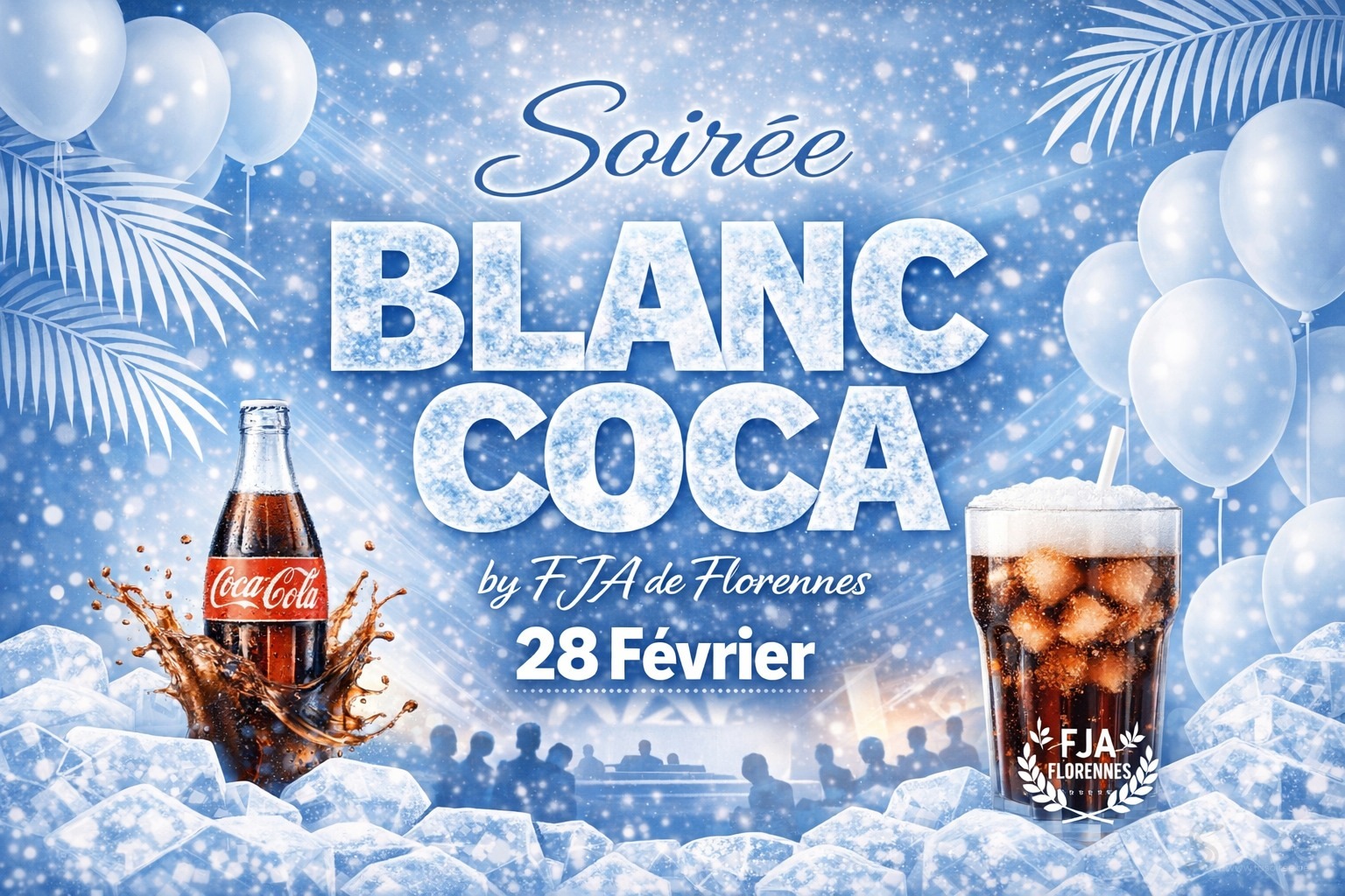 Affiche de la soirée Soirée Blanc Coca à Florennes