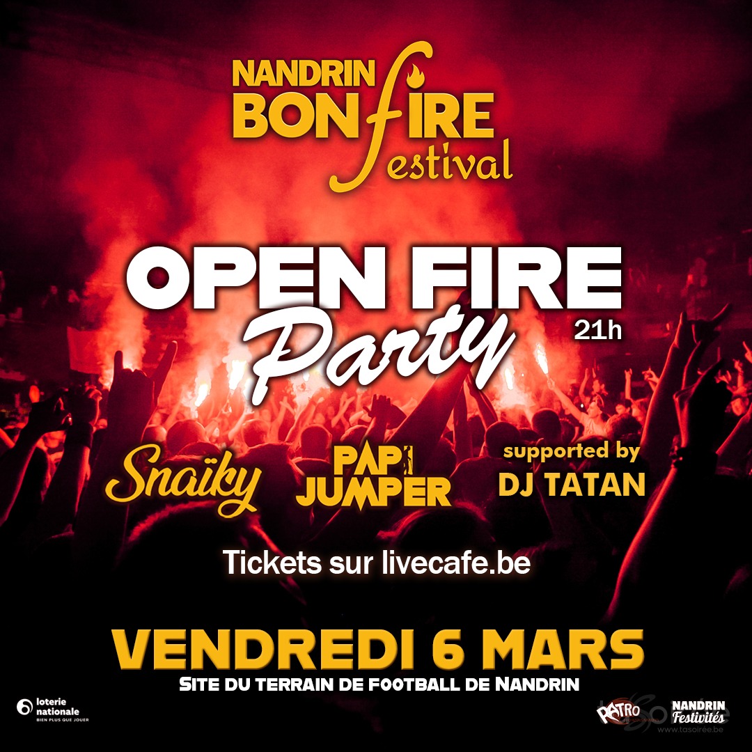 Affiche de la soirée Open fire party (Bonfire Festival) à Nandrin
