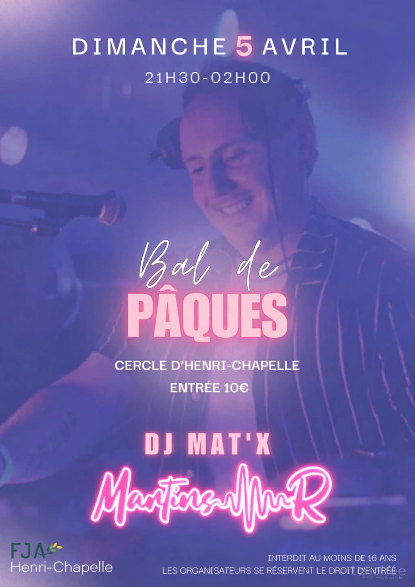 Affiche de la soirée Bal de pâques à Henri-Chapelle (Welkenraedt)