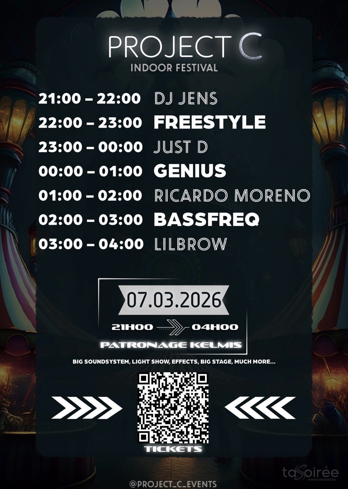 Verso flyer Project C Indoor Festival