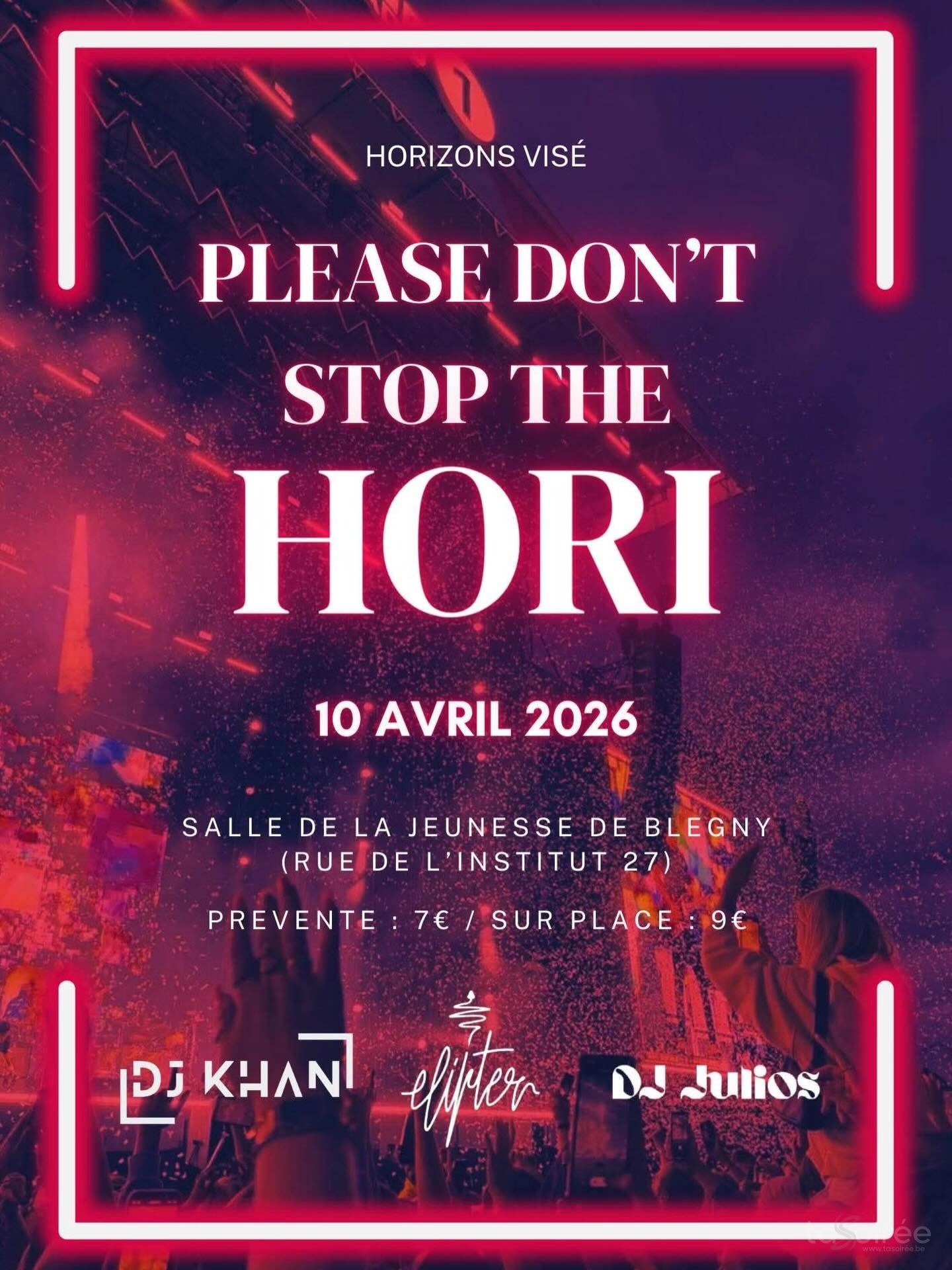 Affiche de la soirée Please don’t stop the HORI à Blégny