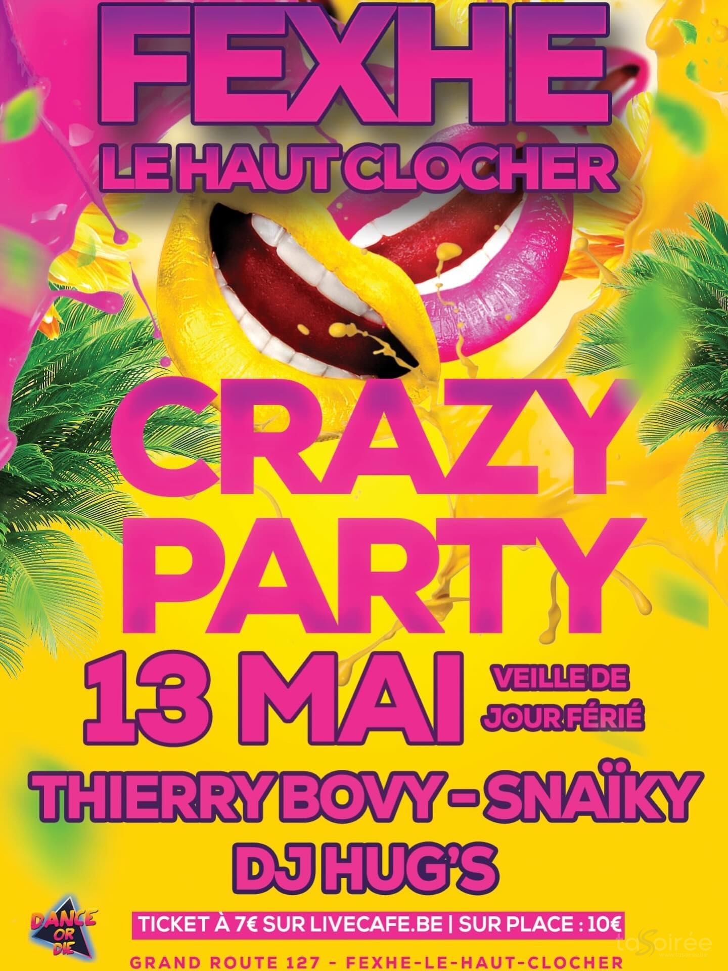 Affiche de la soirée Crazy Party à Fexhe-le-Haut-Clocher