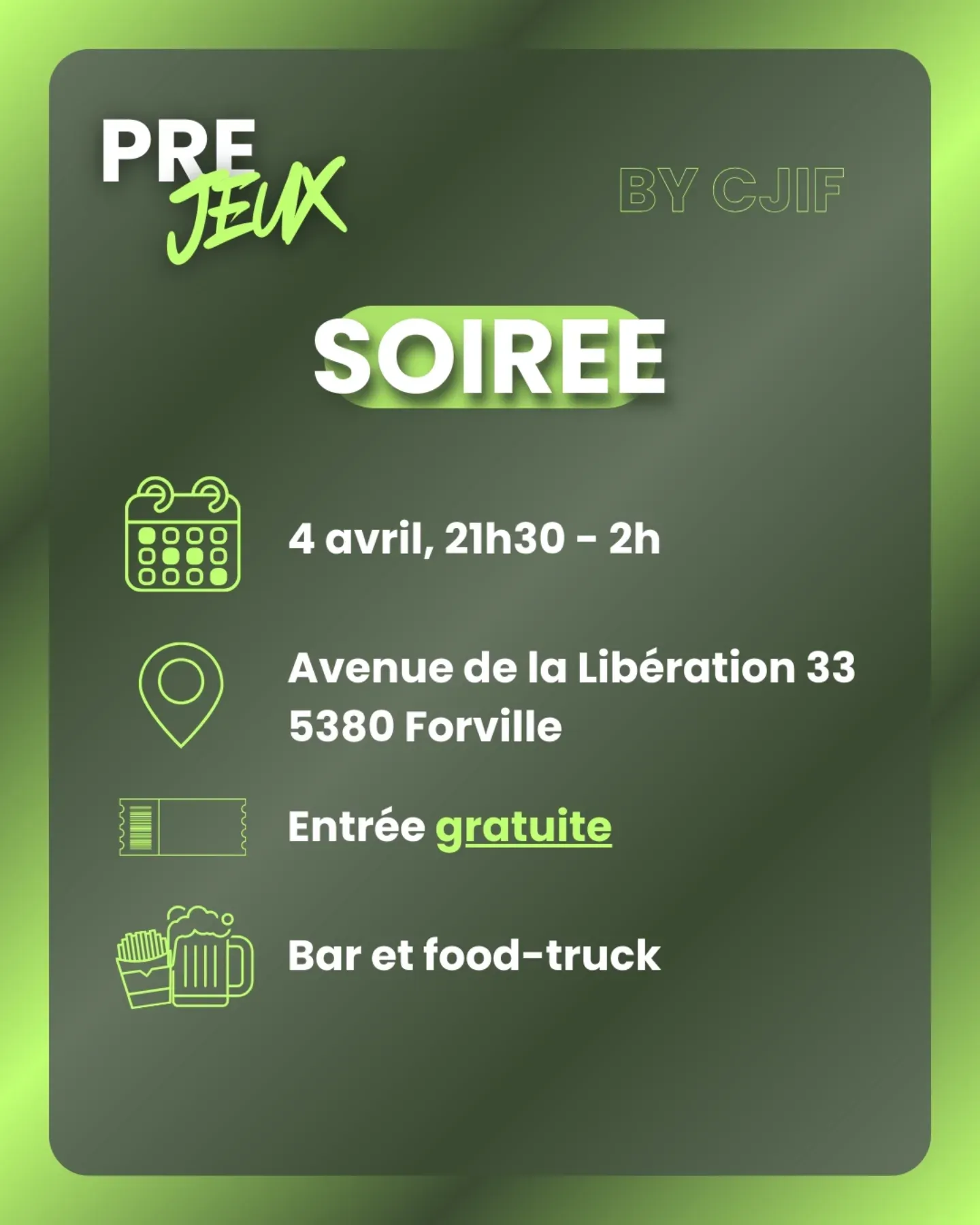 Verso flyer Soirée des Pré-Jeux intervillages
