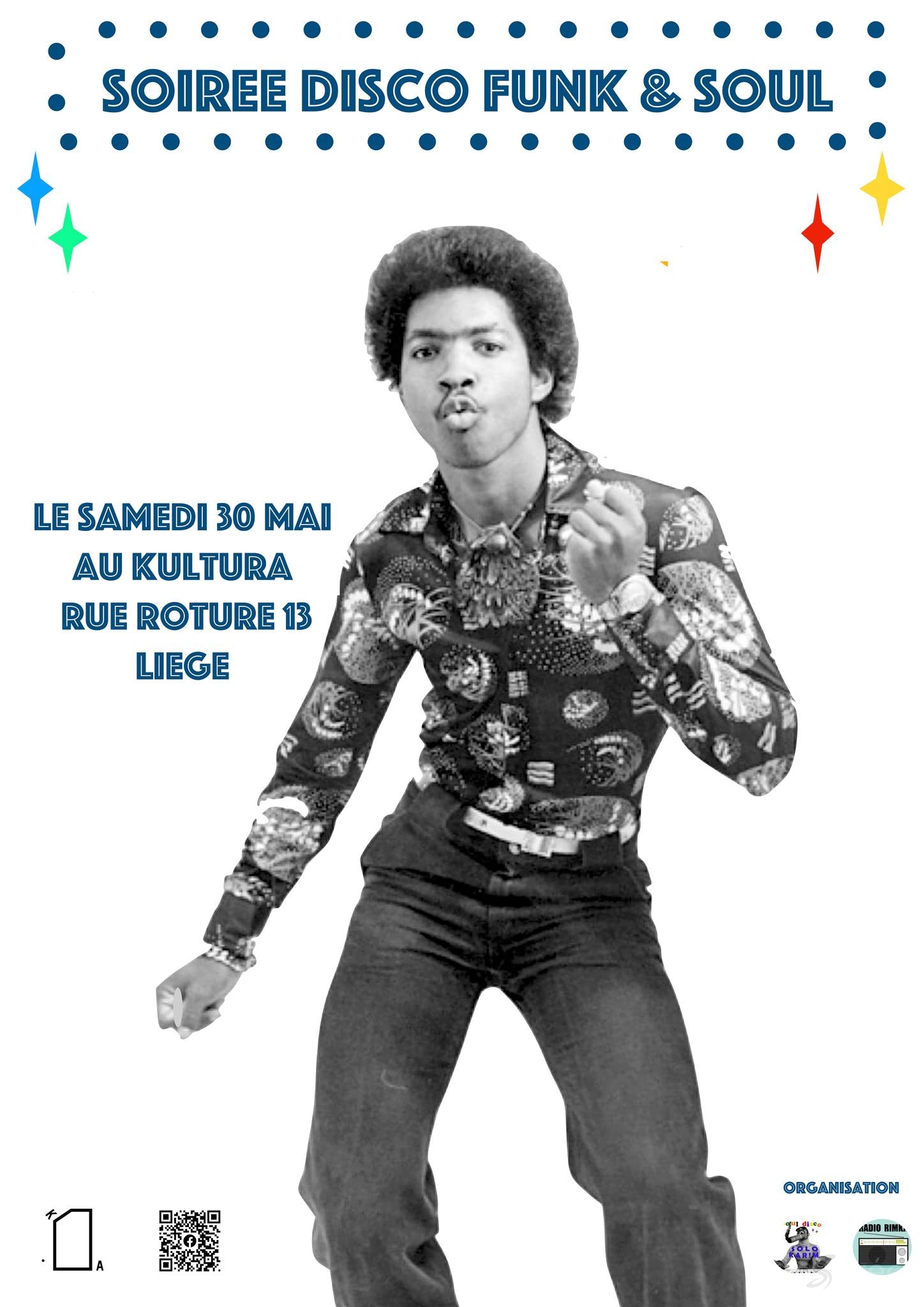 Affiche de la soirée Soirée Disco Funk & Soul à Liège