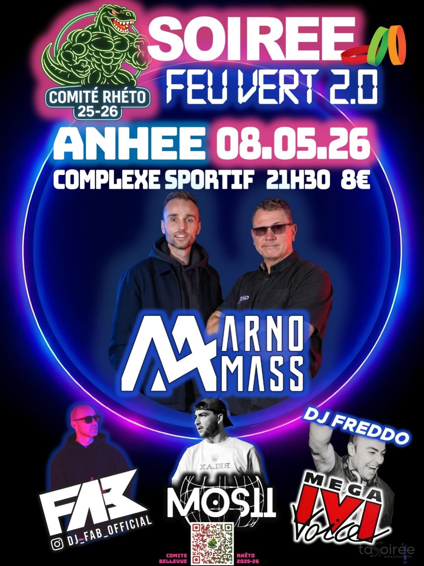 Affiche de la soirée Soirée Feu Vert 2.0 à Anhée