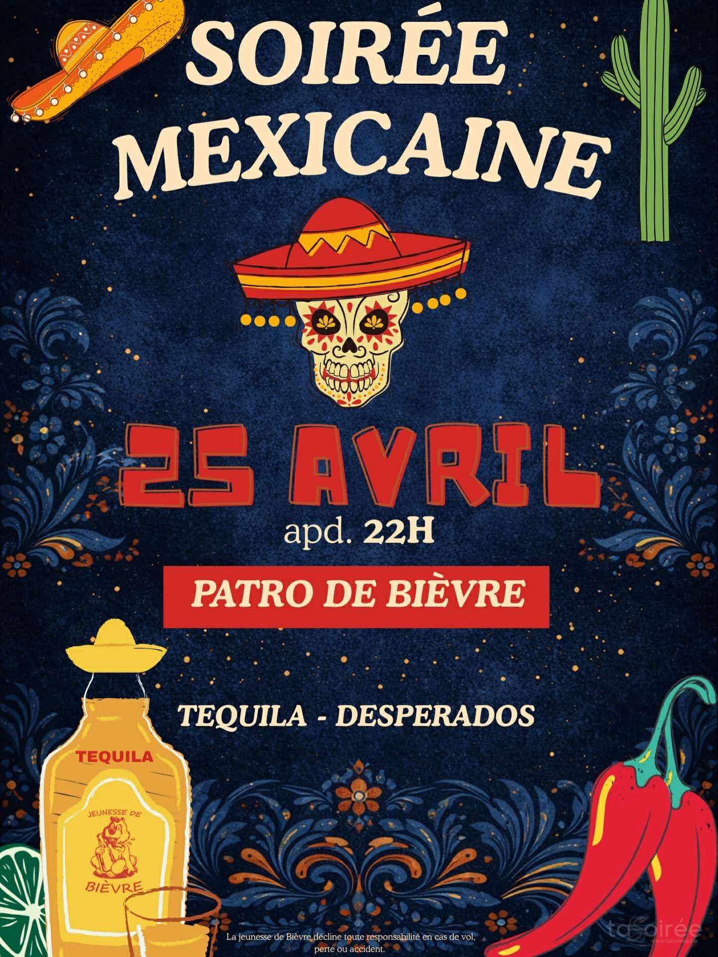 Affiche de la soirée Soirée mexicaine à Bièvre