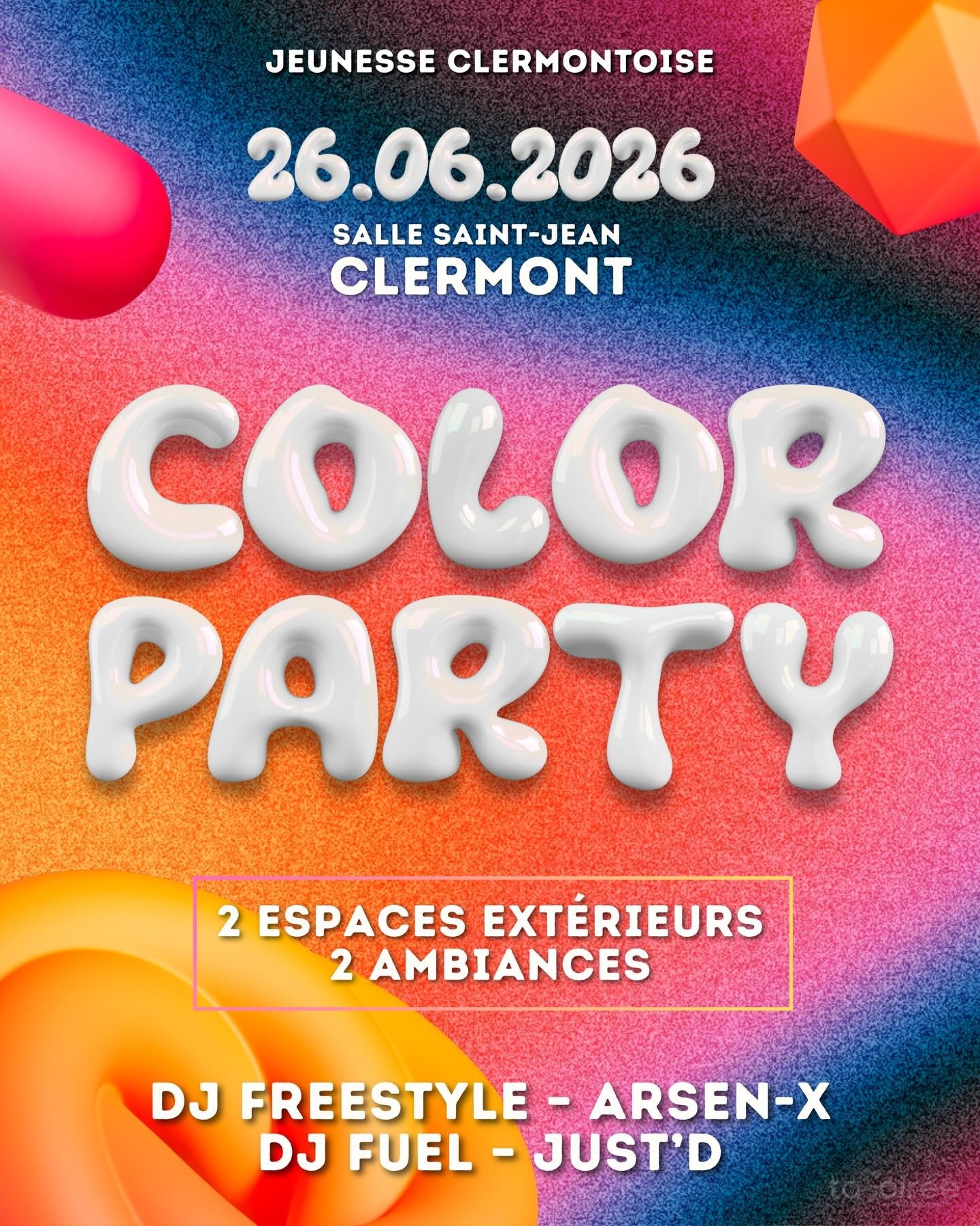 Affiche de la soirée Color Party à Clermont
