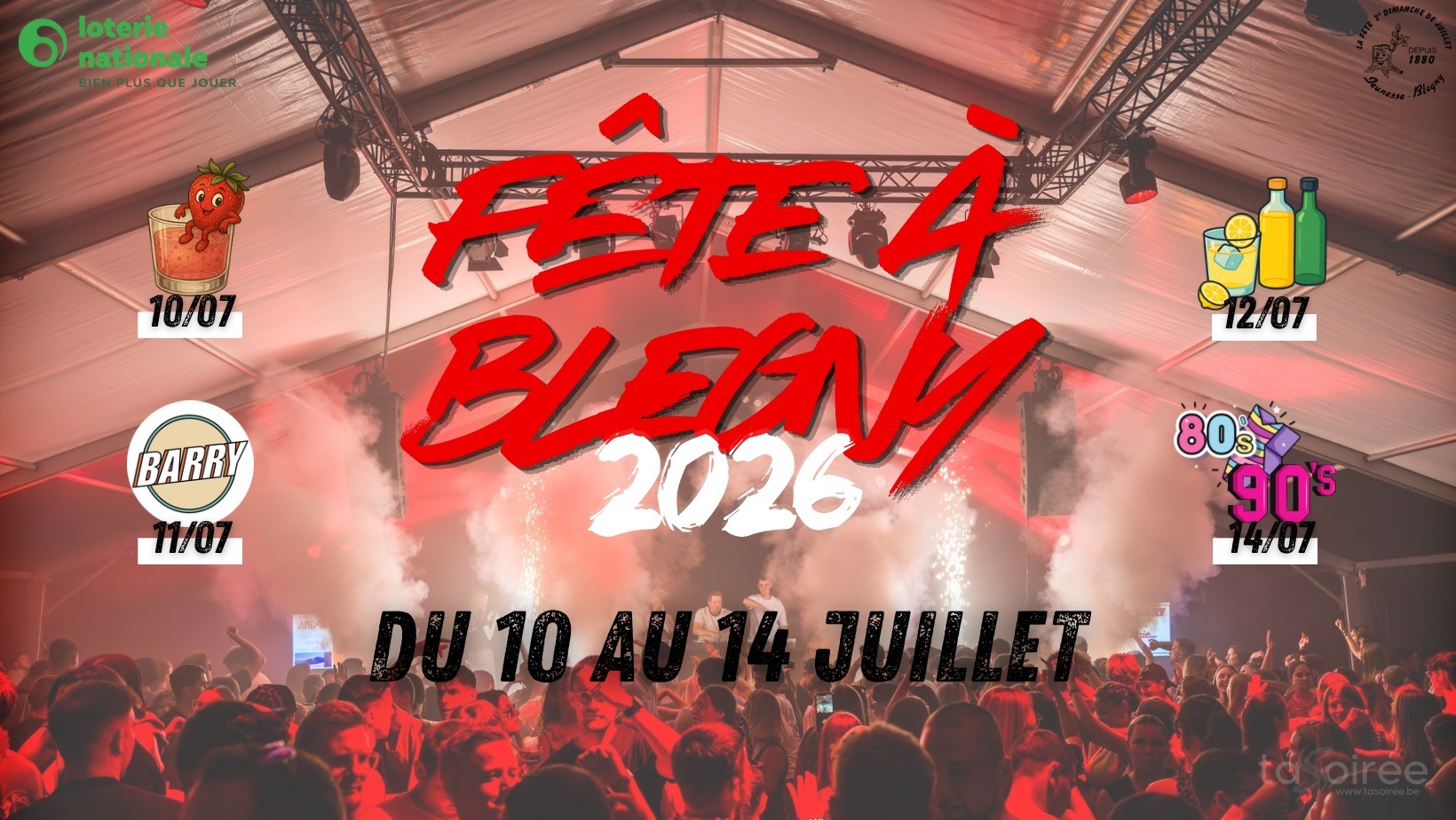 Affiche de la soirée Fête à Blegny 2026 à Blegny