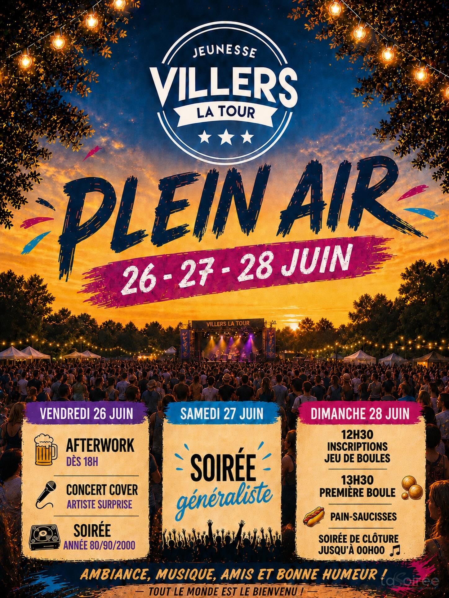 Affiche de la soirée Villers Plein Air à Villers-la-Tour