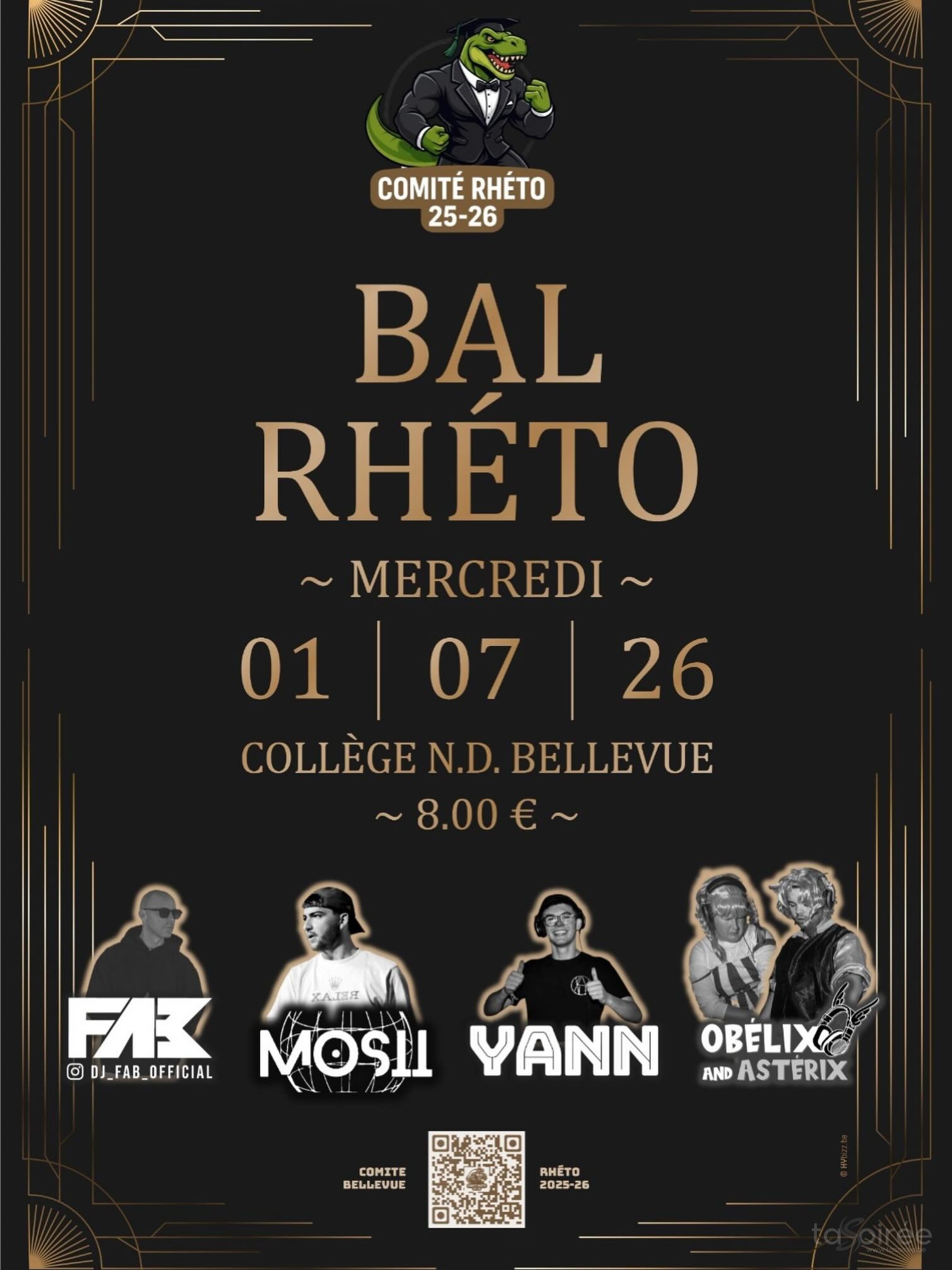 Affiche de la soirée Bal rhéto à Dinant