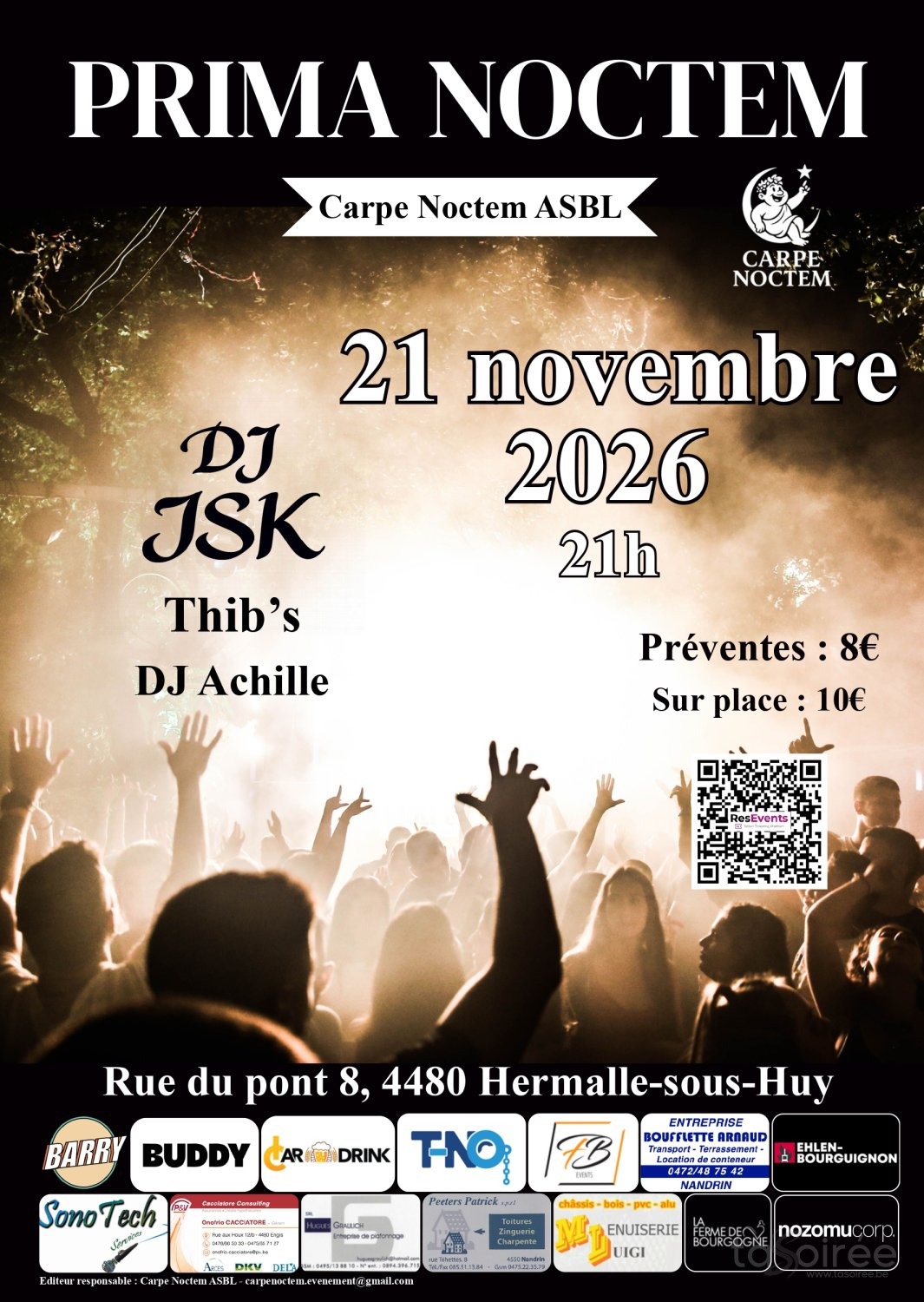 Affiche de la soirée