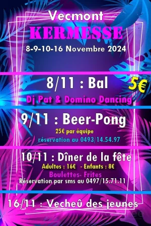 Affiche recto de l'événement : Bal des jeunes (Kermesse de Vecmont)