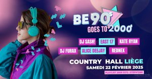 Affiche recto de l'événement : BE 90's goes to 2000s
