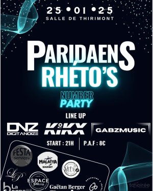 Affiche recto de l'événement : Number Party (Rhétos Paridaens)