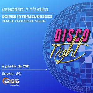 Affiche recto de l'événement : Disco Night - Soirée Inter Jeunesses