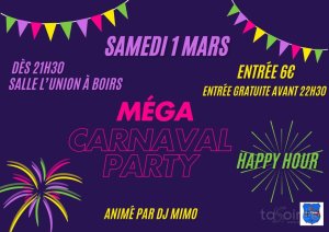 Affiche recto de l'événement : Méga Carnaval Party 2025