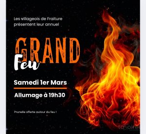 Affiche recto de l'événement : Grand feu de Fraiture