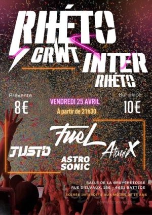 Affiche recto de l'événement : Soirée Rhéto CRWT - Inter Rhéto