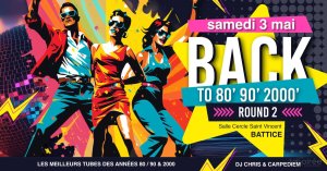 Affiche recto de l'événement : Back To 80 / 90 & 2000 - Round 2