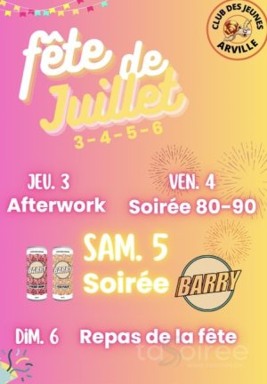 Affiche recto de l'événement : Fête de Juillet