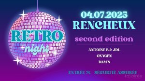 Affiche recto de l'événement : Retro Night