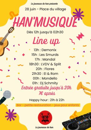 Affiche recto de l'événement : Han'Musique