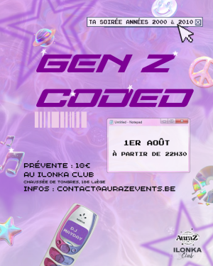 Affiche recto de l'événement : Gen Z Coded - Soirée années 2000 & 2010