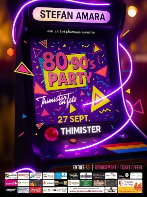 Affiche recto de l'événement : Soirée année 80-90's