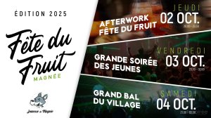 Affiche recto de l'événement : Grande soirée des jeunes (Fête du fruit)