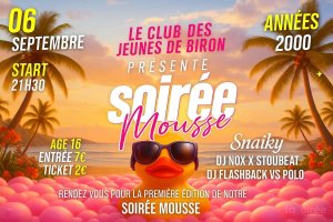 Affiche recto de l'événement : Soirée mousse