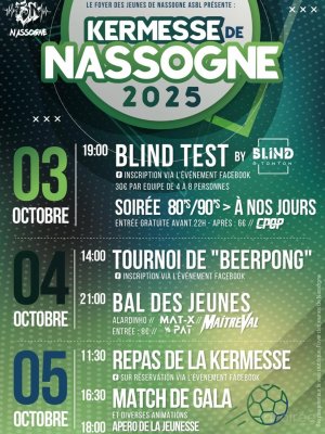 Affiche recto de l'événement : Bal des jeunes (Kermesse de Nassogne)