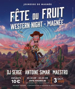 Affiche recto de l'événement : Western Night (Fête du fruit)