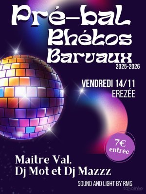 Affiche recto de l'événement : Pré-Bal des Rhétos de Barvaux